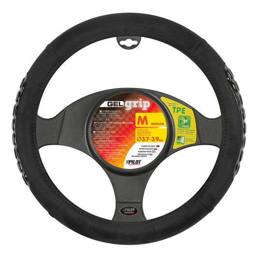 32949 - Gel Grip, coprivolante in microfibra - M - Ø 37/39 cm - Nero