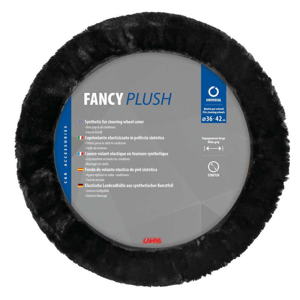 32962 - Fancy Plush, coprivolante elasticizzato in pelliccia sintetica - Ø 36-42 cm - Nero