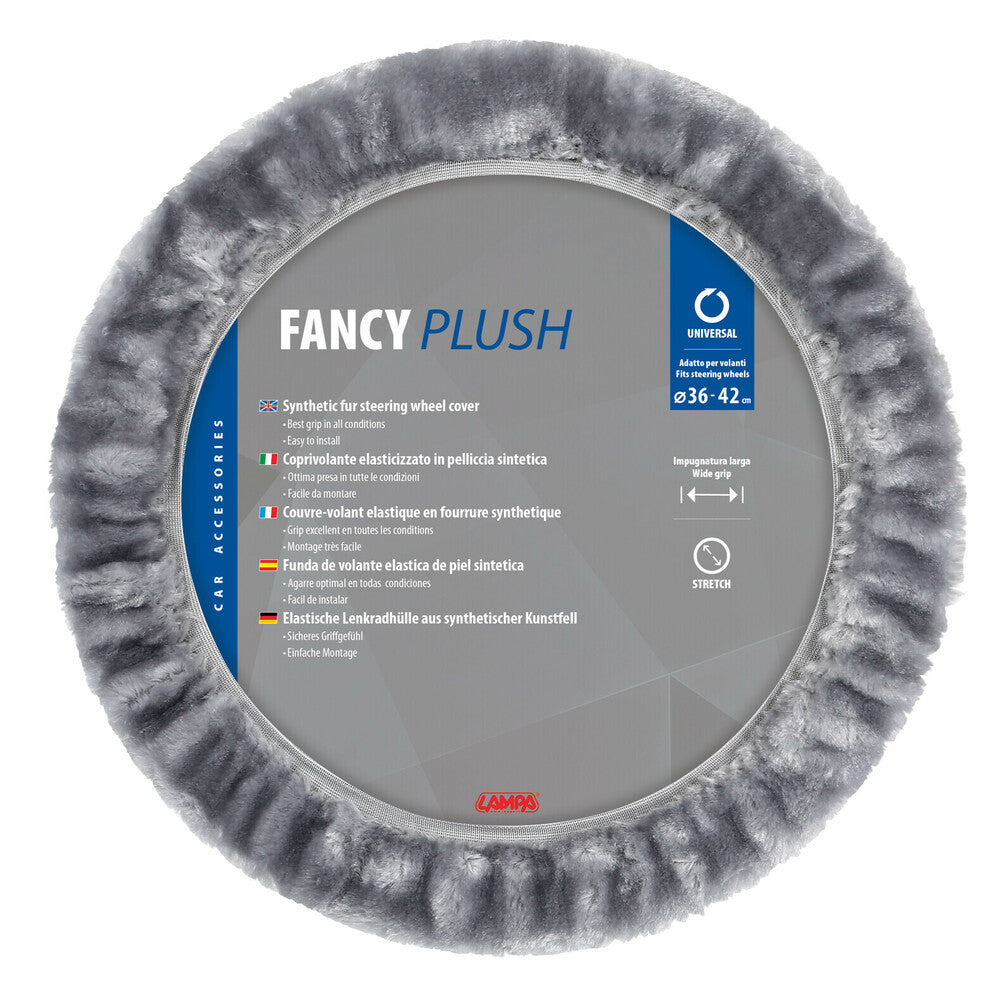 32963 - Fancy Plush, coprivolante elasticizzato in pelliccia sintetica - Ø 36-42 cm - Grigio