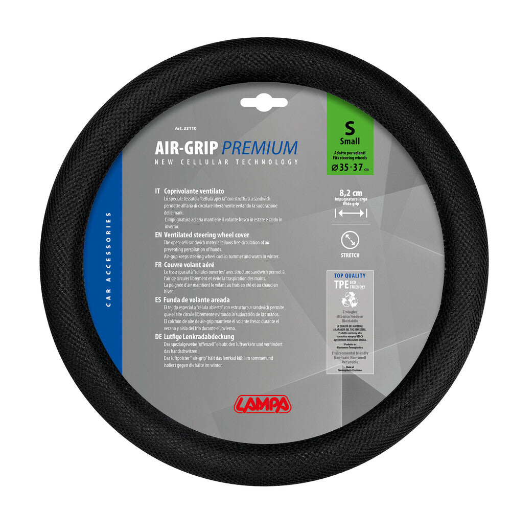 33110 - Air-Grip Nero, coprivolante ventilato - S - Ø 35/37 cm