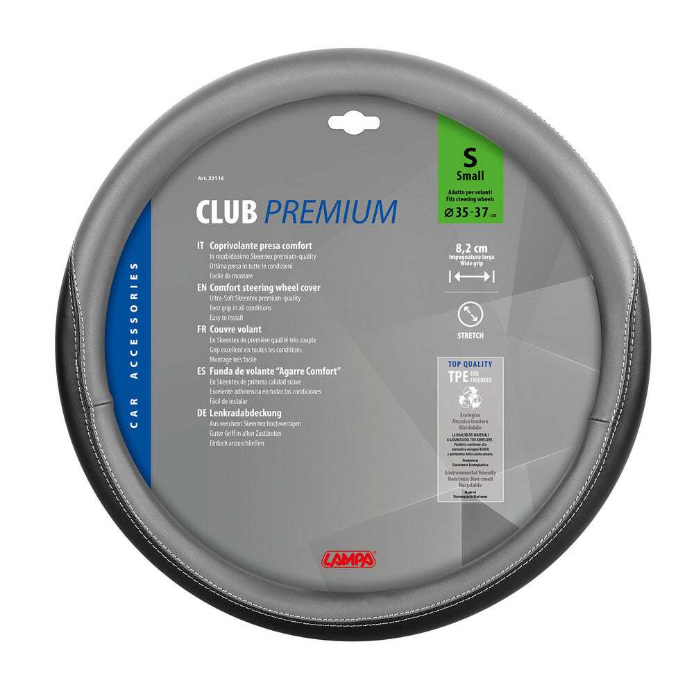 33116 - Club, coprivolante in Skeentex - S - Ø 35/37 cm - Nero/Grigio