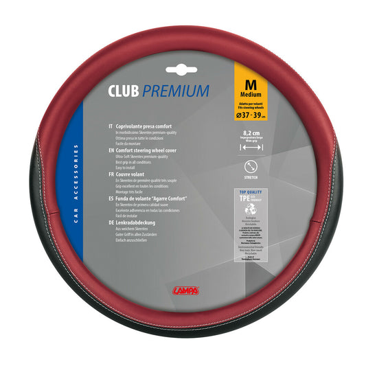 33118 - Club, coprivolante in Skeentex - M - Ø 37/39 cm - Nero/Rosso