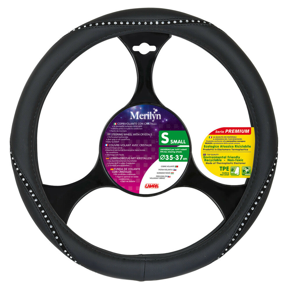 33134 - Merilyn, coprivolante in Skeentex con cristalli - S - Ø 35/37 cm - Clear