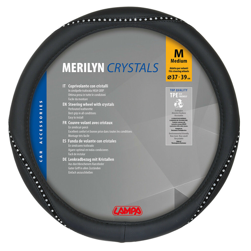 33135 - Merilyn, coprivolante in Skeentex con cristalli - M - Ø 37/39 cm - Clear