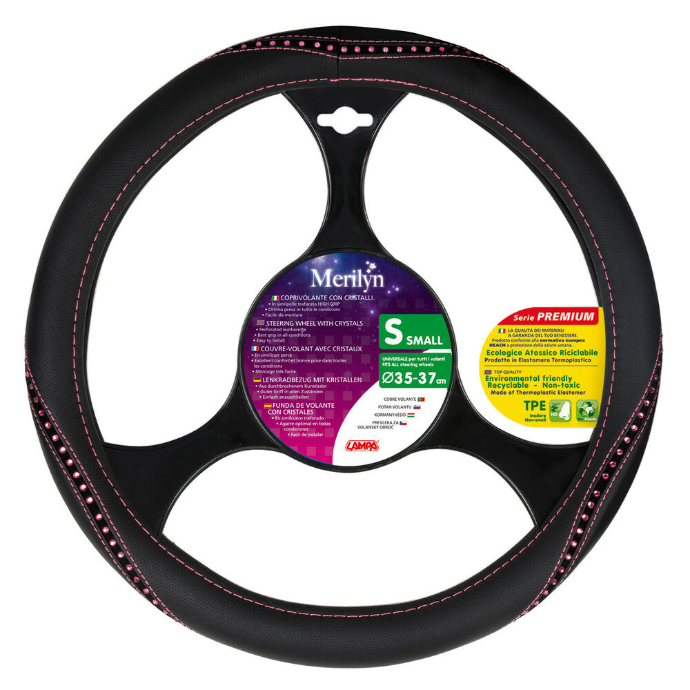 33136 - Merilyn, coprivolante in Skeentex con cristalli - S - Ø 35/37 cm - Rosa
