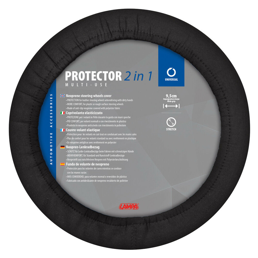 33146 - Protector 2 in 1, coprivolante elasticizzato in poliestere - Nero