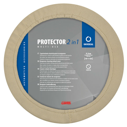 33148 - Protector 2 in 1, coprivolante elasticizzato in poliestere - Beige
