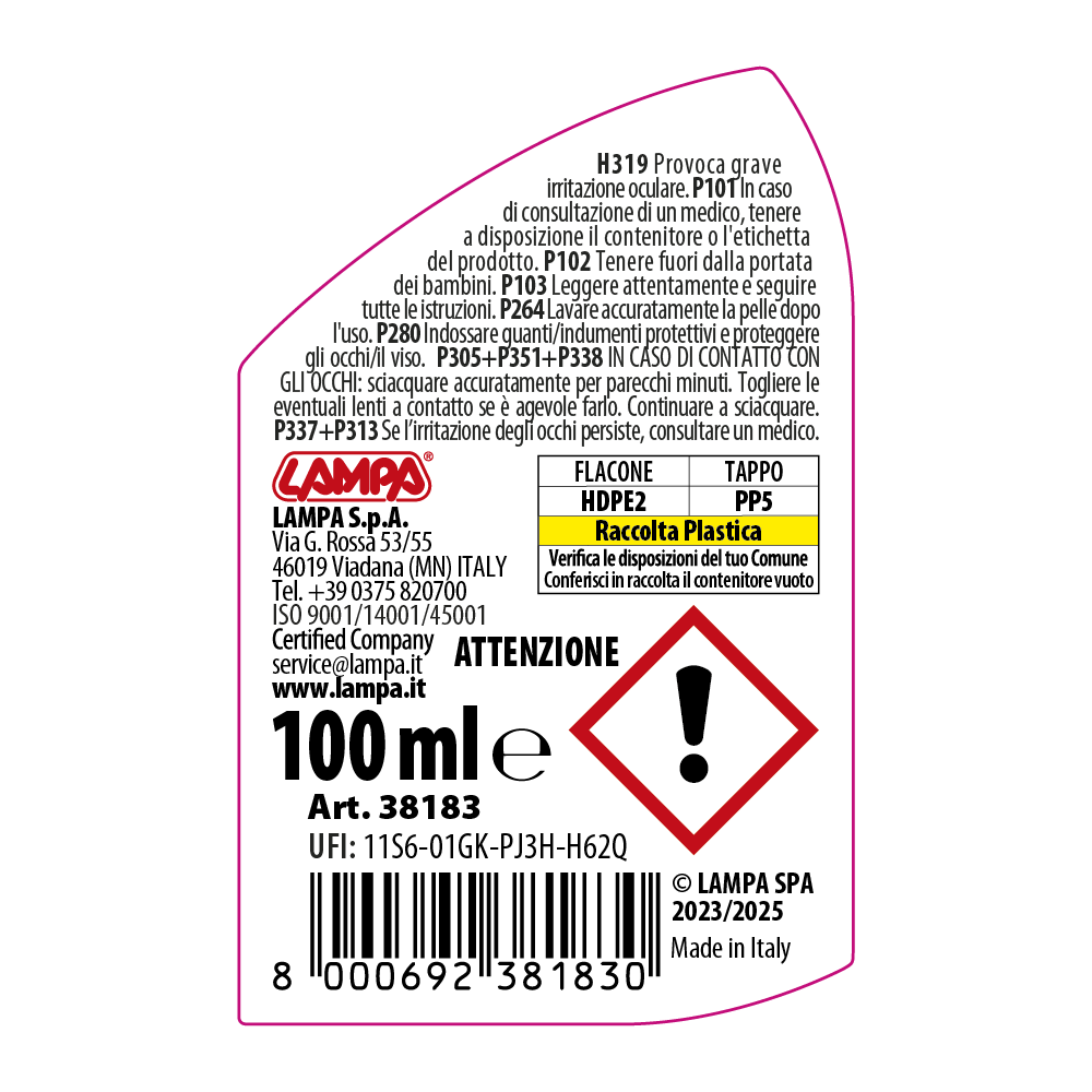 Additivo ADBLUE per trattamento anti-cristallizzante - 100 ml - 38183