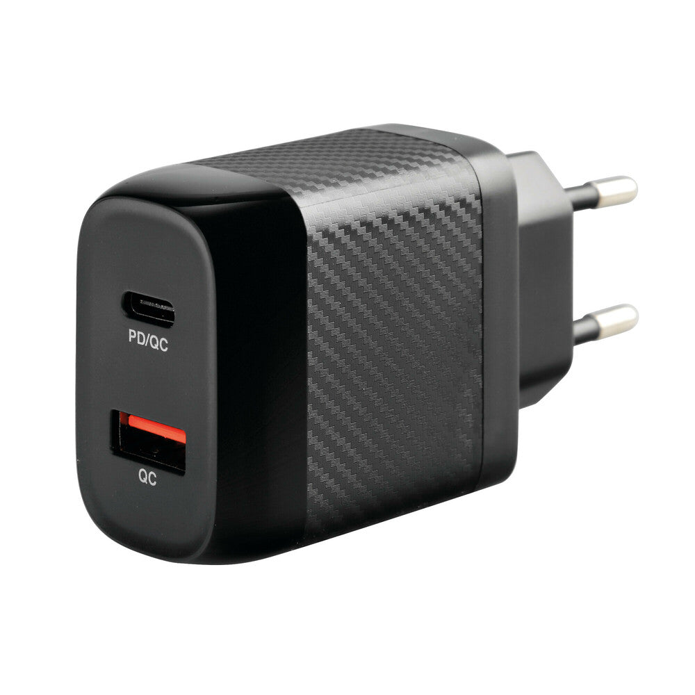 38717 - Home Power Pro, caricabatteria da rete con 2 porte USB - PD / QC 3.0 - 20W - 100/230V