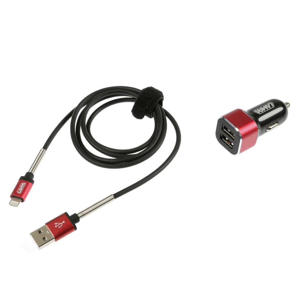 38844 - Kit 2 in 1 Universal (Apple 8 pin / Micro Usb) - Fast Charge - 12/24V