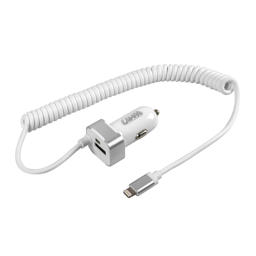 38927 - Caricabatteria Lightning con 1 porta Usb - Fast Charge - 2400 mA - 12/24V