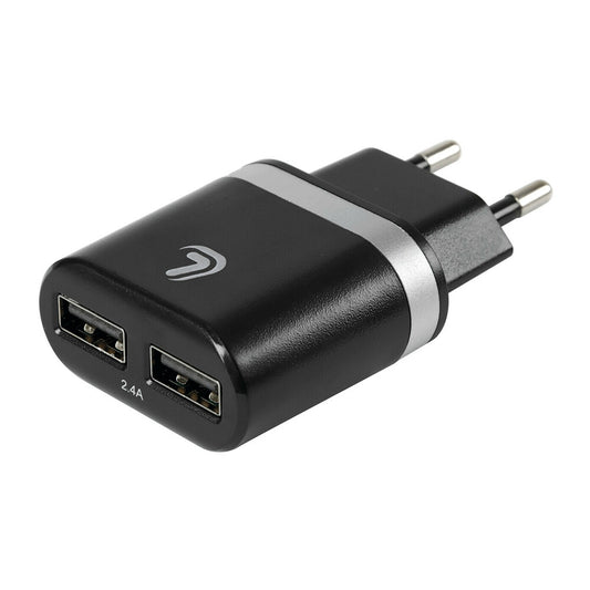 38949 - Caricabatteria da rete con 2 porte Usb - 2400 mA - 100/230V