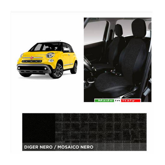 Coprisedili Completi Ant + Post Specifico (FIAT 500 L 2012>) Mosaico Nero