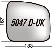 Vetro SPECCHIO RETROVISORE Destro DX VOLKSWAGEN CADDY 2004-2015