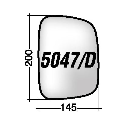 Vetro SPECCHIO RETROVISORE Destro DX VOLKSWAGEN TRANSPORTER T5 2003-2008