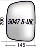 Vetro SPECCHIO RETROVISORE Sinistro SX VOLKSWAGEN TRANSPORTER T5 2003-2008