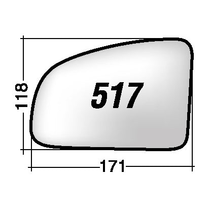 Vetro SPECCHIO RETROVISORE Destro DX OPEL MERIVA (A) 2003-2010