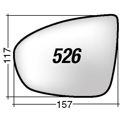 Vetro SPECCHIO RETROVISORE Sinistro SX OPEL MERIVA (B) 2010-2017