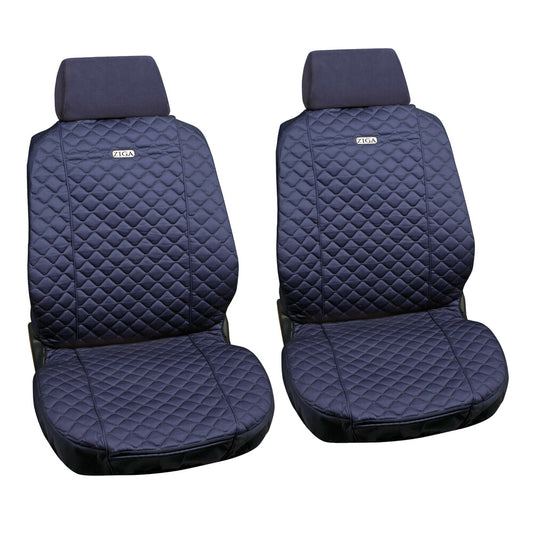 54866 - Ziga, coppia coprisedili anteriori in cotone, universali - Blu