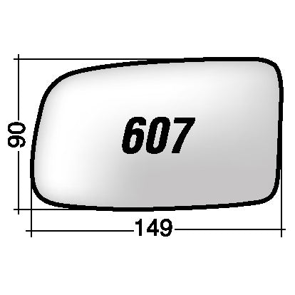Vetro SPECCHIO RETROVISORE Sinistro SX PEUGEOT 605 1989-1999