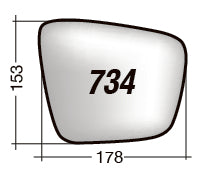 Vetro SPECCHIO RETROVISORE 734 S Sinistro SX RENAULT KANGOO 2021-