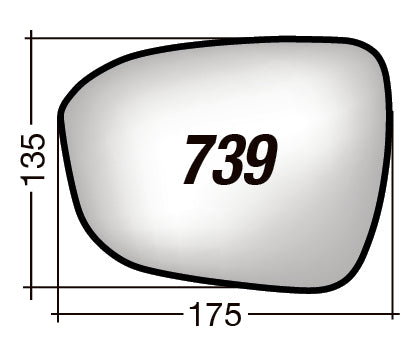 Vetro SPECCHIO RETROVISORE ASF739S Sinistro SX Asferico RENAULT SCENIC E-TECH 2024-