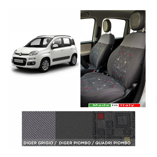 Tappetini Fiat Panda Coprisedili Auto Panda Anteriori In Jacquard Nero Compatibili Dal 2012 Made In Italy 1023557 - Foto 9