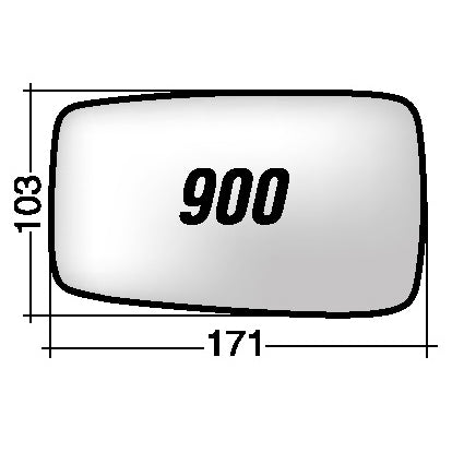 Vetro SPECCHIO RETROVISORE 900 D Destro DX AUDI 80 1986-1995