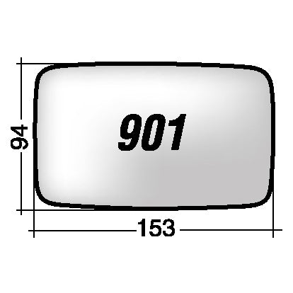 Vetro SPECCHIO RETROVISORE 901 S Sinistro SX VOLKSWAGEN POLO 1994-