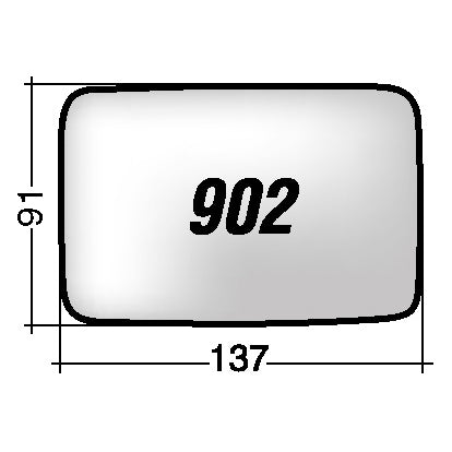 Vetro SPECCHIO RETROVISORE 902 D Destro DX VOLKSWAGEN GOLF 1984-1987