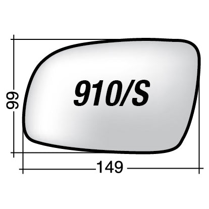 Vetro SPECCHIO RETROVISORE Sinistro SX VOLKSWAGEN POLO 1999-2001