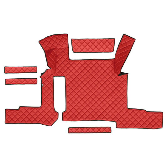 96254 - Tappeto centrale in Skeentex - Rosso - compatibile per Man TGX (01/17>06/20) manuale, 2 cassetti
