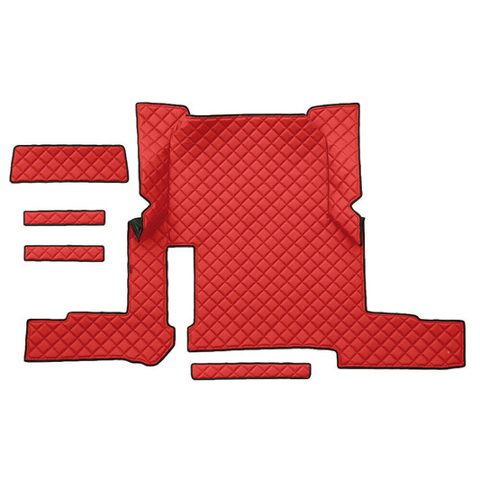 96260 - Tappeto centrale in Skeentex - Rosso - compatibile per Man TGX (01/17>06/20) automatico, 2 cassetti