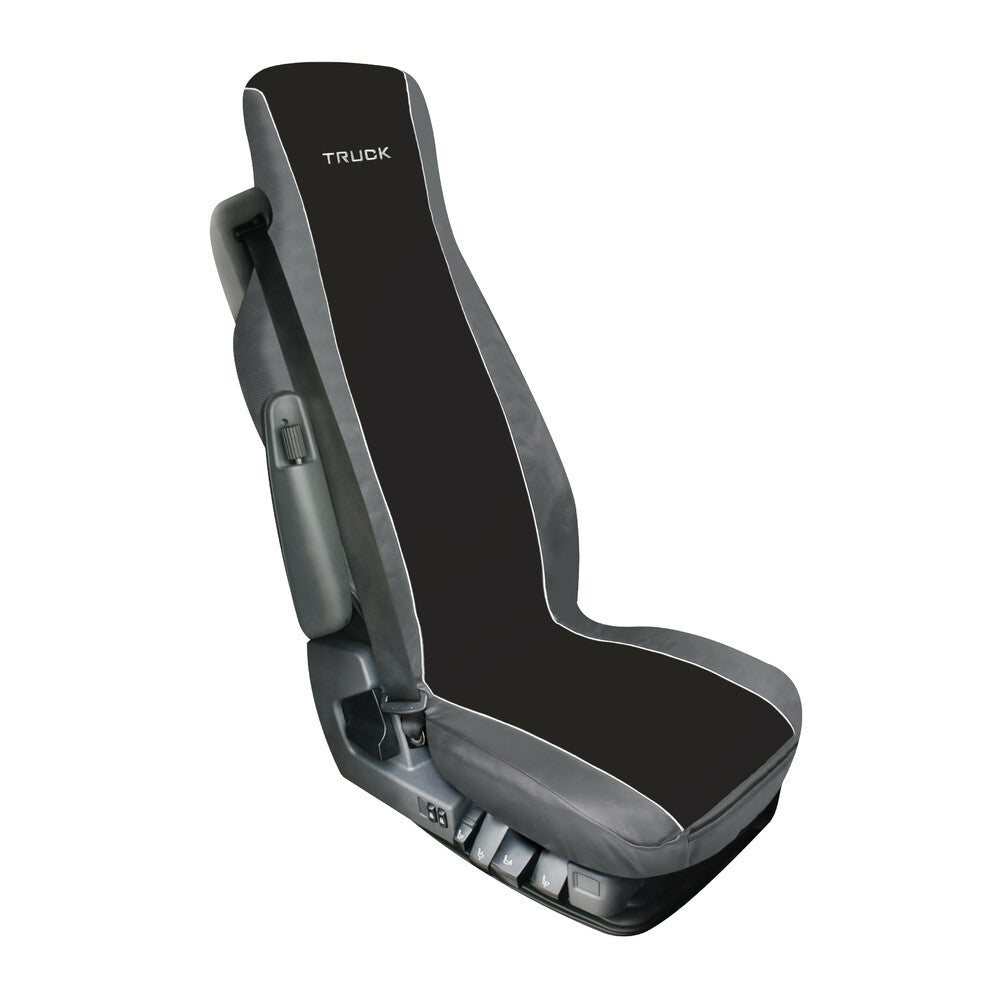 98001 - Elisa, coprisedile in poliestere e Skeentex per camion - Nero/Grigio