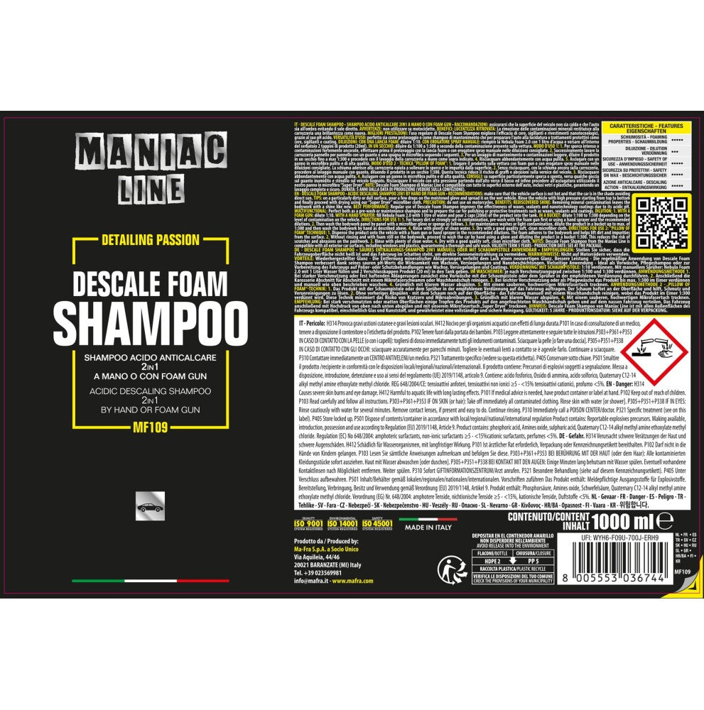 Shampoo acido anticalcare 2-in-1 - Descale Foam Shampoo