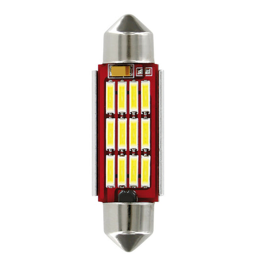 58125 - 10/30V Led Series - 12 SMD x 1 chip - 12x41 mm - SV8,5-8 - 1 pz  - D/Blister - Bianco - Doppia polarità - Resistenza incorporata