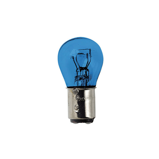 58317 - 12V Blue Dyed Glass, Lampada 2 filamenti - (P21/5W) - 21/5W - BAY15d - 2 pz  - D/Blister