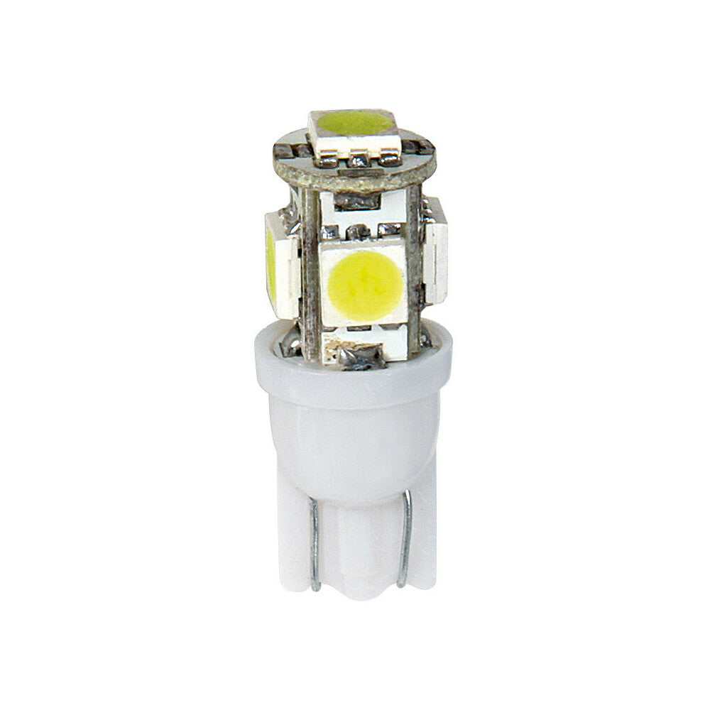 58454 - 12V Hyper-Led 15 - 5 SMD x 3 chips - (T10) - W2,1x9,5d - 2 pz  - D/Blister - Bianco - Doppia polarità