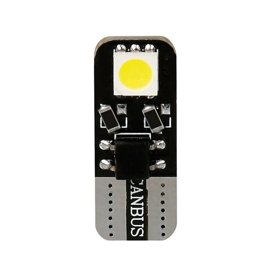 58461 - 12V Hyper-Led 6 - 2 SMD x 3 chips - (T10) - Bifocus - W2,1x9,5d - 2 pz  - D/Blister - Bianco - Doppia polarità - Resistenza incorporata