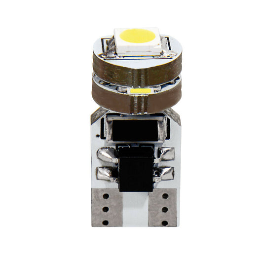 58463 - 12V Hyper-Led 12 - 4 SMD x 3 chips - (T10) - Quadrifocus - W2,1x9,5d - 2 pz  - D/Blister - Bianco - Doppia polarità - Resistenza incorporata