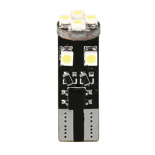 58464 - 12V Hyper-Led 24 - 8 SMD x 3 chips - (T10) - Trifocus - W2,1x9,5d - 2 pz  - D/Blister - Bianco - Doppia polarità - Resistenza incorporata