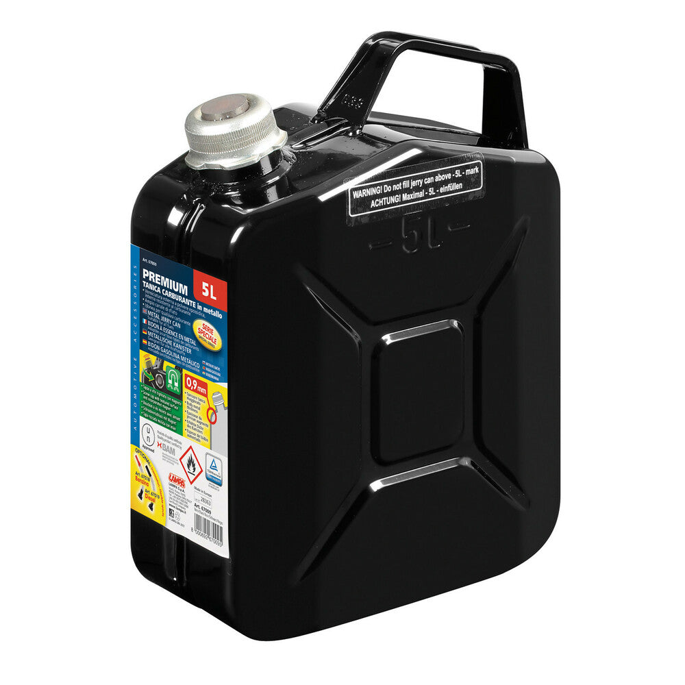 67009 - Premium, tanica carburante in metallo - 5 L - Nero